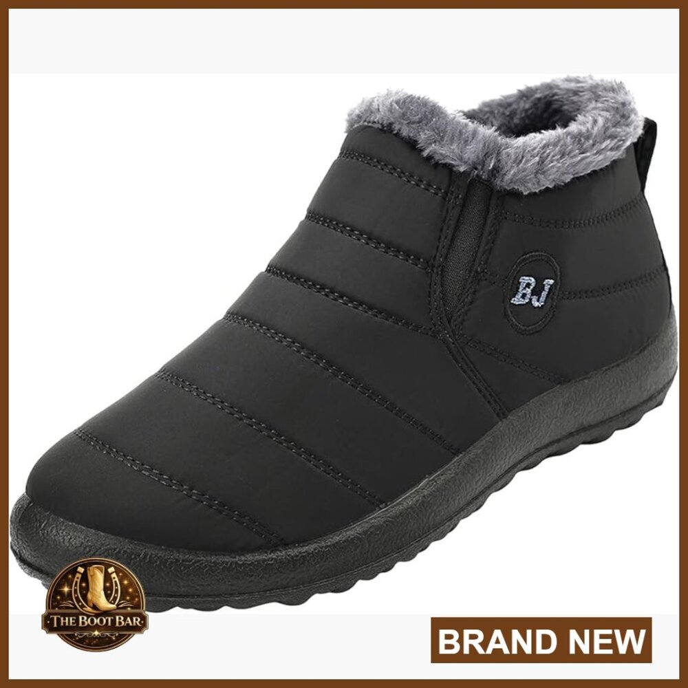 Women's Winter Snow Boots Fur Lined Waterproof Ankle Boots Slip On